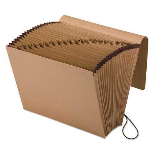 Kraft Indexed Expanding File, 21 Sections, Elastic Cord Closure, 1/21-cut Tabs, Letter Size, Brown