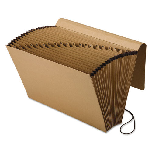 Kraft Indexed Expanding File, 21 Sections, Elastic Cord Closure, 1/21-cut Tabs, Legal Size, Brown