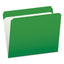 Double-ply Reinforced Top Tab Colored File Folders, Straight Tabs, Letter Size, 0.75" Expansion, Bright Green, 100/box