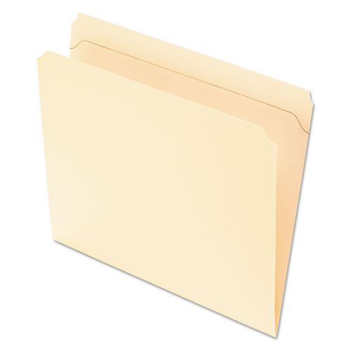 Reinforced Top File Folders, Straight Tabs, Letter Size, Manila, 100/box