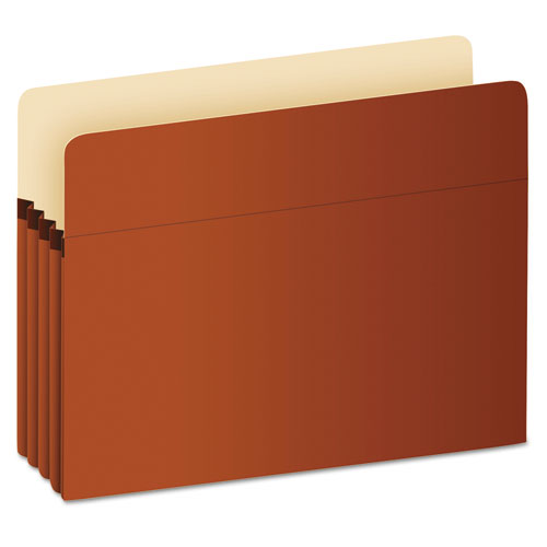 Pocket File, 3.5" Expansion, Letter Size, Red Fiber