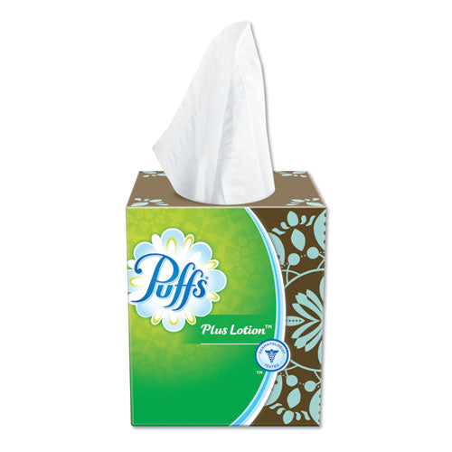 Plus Lotion Facial Tissue, 2-ply, White, 124/box, 3 Box/pack