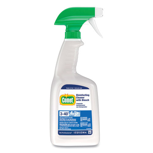 Disinfecting Cleaner With Bleach, 32 Oz, Plastic Spray Bottle, Fresh Scent, 6/carton