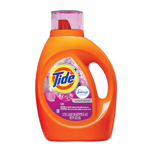 Plus Febreze Liquid Laundry Detergent, Spring And Renewal, 92 Oz Bottle