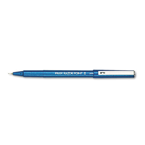 Razor Point Ii Super Fine Line Porous Point Pen, Stick, Extra-fine 0.2 Mm, Black Ink, Black Barrel, Dozen