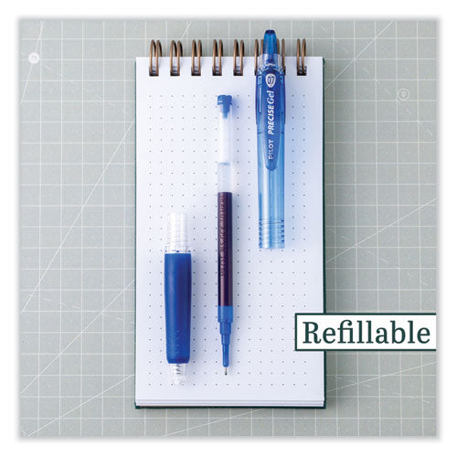 Precise Gel Begreen Gel Pen, Retractable, Fine 0.7 Mm, Blue Ink, Blue Barrel, Dozen