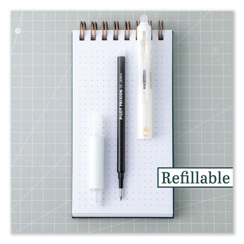 Frixion Clicker Design Erasable Gel Pen, Retractable, Extra-fine 0.5 Mm, Black Ink, White Barrel, Dozen