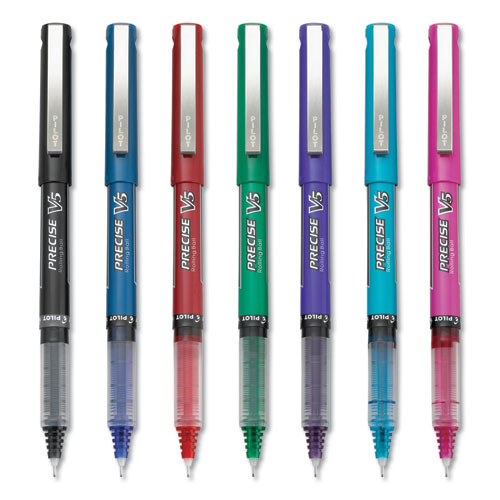 Precise V5 Roller Ball Pen, Stick, Extra-fine 0.5 Mm, Assorted Ink And Barrel Colors, 7/pack