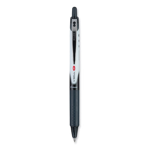 Vball Rt Liquid Ink Roller Ball Pen, Retractable, Extra-fine 0.5 Mm, Black Ink, Black/white Barrel
