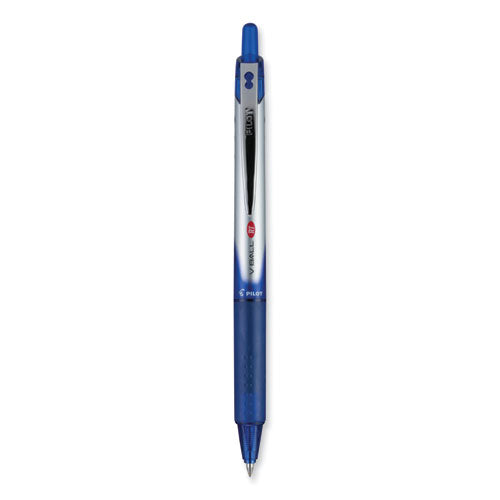 Vball Rt Liquid Ink Roller Ball Pen, Retractable, Fine 0.7 Mm, Blue Ink, Blue/white Barrel
