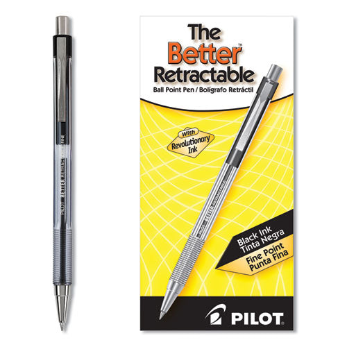 Better Ballpoint Pen, Retractable, Fine 0.7 Mm, Black Ink, Smoke Barrel, Dozen
