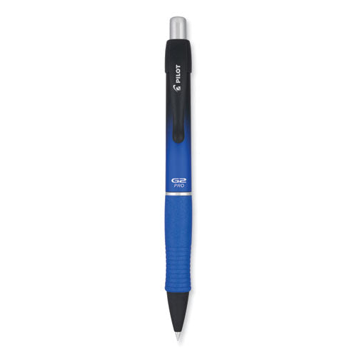 G2 Pro Gel Pen, Retractable, Fine 0.7 Mm, Black Ink, Blue Barrel