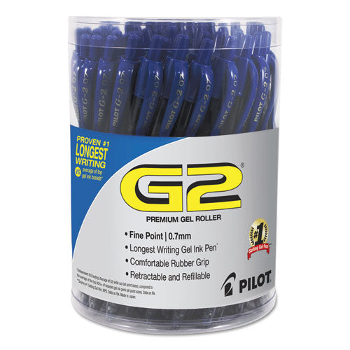G2 Premium Gel Pen Convenience Pack, Retractable, Extra-fine 0.38 Mm, Blue Ink, Clear/blue Barrel, Dozen