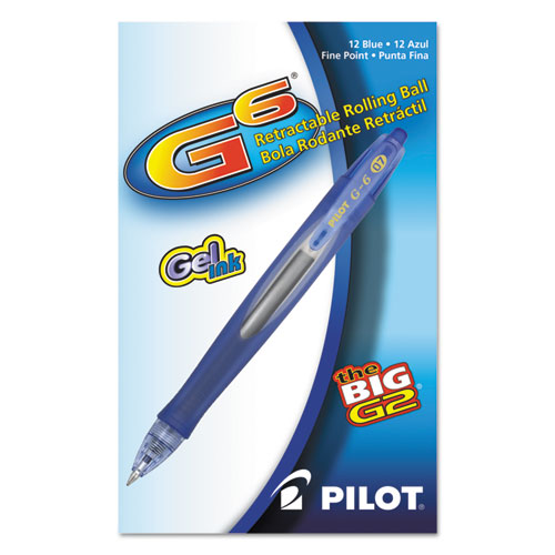 G6 Gel Pen, Retractable, Fine 0.7 Mm, Blue Ink, Blue Barrel