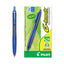 G-knock Begreen Gel Pen, Retractable, Fine 0.7 Mm, Blue Ink, Blue Barrel, Dozen