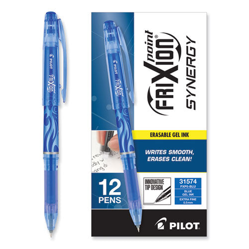 Frixion Point Erasable Gel Pen, Stick, Extra-fine 0.5 Mm, Blue Ink, Blue Barrel