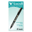 Vball Liquid Ink Roller Ball Pen, Stick, Fine 0.7 Mm, Black Ink, Black Barrel, Dozen