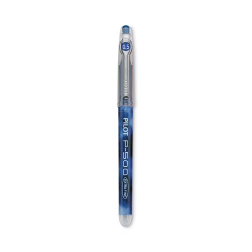 Precise P-500 Gel Pen, Stick, Extra-fine 0.5 Mm, Blue Ink, Blue Barrel, Dozen
