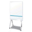 Mobile Partition Board, 38.3 X 70.8, White Surface, Light Gray Aluminum Frame