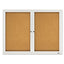 Enclosed Cork Bulletin Board, Cork/fiberboard, 48 X 36, Silver Aluminum Frame