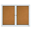 Enclosed Cork Bulletin Board, Cork/fiberboard, 48 X 36, Silver Aluminum Frame
