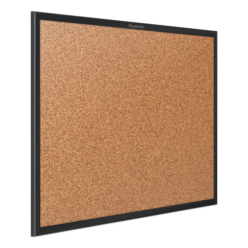 Classic Series Cork Bulletin Board, 24 X 18, Natural Surface, Black Aluminum Frame