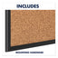 Classic Series Cork Bulletin Board, 24 X 18, Natural Surface, Black Aluminum Frame