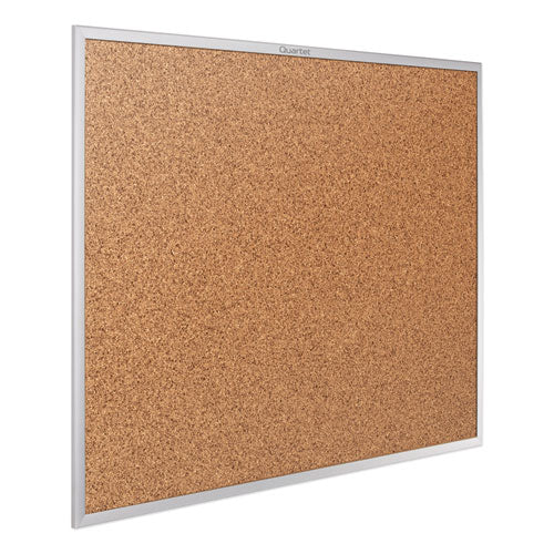 Classic Series Cork Bulletin Board, 24 X 18, Natural Surface, Silver Aluminum Frame