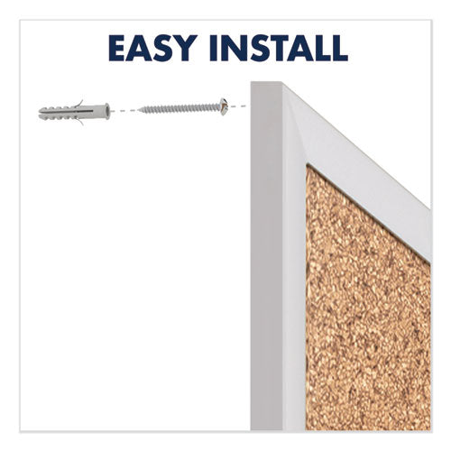 Classic Series Cork Bulletin Board, 36 X 24, Natural Surface, Silver Anodized Aluminum Frame