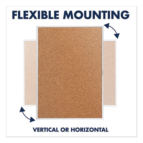 Classic Series Cork Bulletin Board, 36 X 24, Natural Surface, Silver Anodized Aluminum Frame