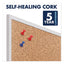 Classic Series Cork Bulletin Board, 36 X 24, Natural Surface, Silver Anodized Aluminum Frame