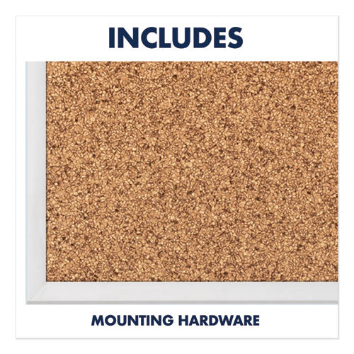 Classic Series Cork Bulletin Board, 36 X 24, Natural Surface, Silver Anodized Aluminum Frame