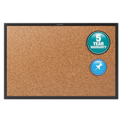 Classic Series Cork Bulletin Board, 48 X 36, Natural Surface, Black Aluminum Frame