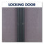 Enclosed Indoor Fabric Bulletin Board With Two Hinged Doors, 48 X 36, Gray Surface, Graphite Aluminum Frame