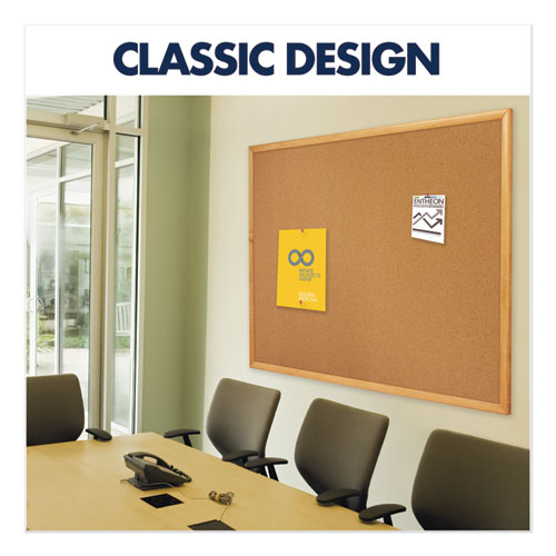 Classic Series Cork Bulletin Board, 36 X 24, Natural Surface, Oak Fiberboard Frame