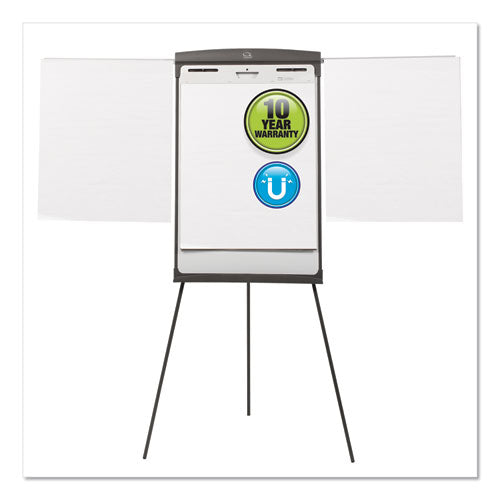 Magnetic Dry Erase Easel, 27 X 35, Graphite Surface, Graphite Plastic Frame