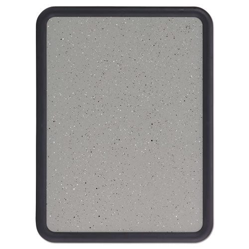 Contour Granite Board, 36 X 24, Granite Gray Surface, Black Plastic Frame