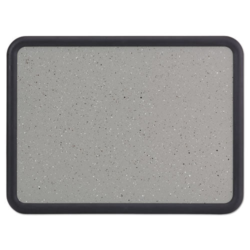 Contour Granite Board, 36 X 24, Granite Gray Surface, Black Plastic Frame