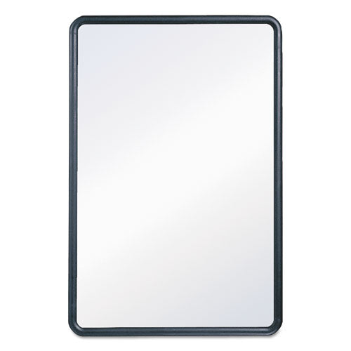 Contour Dry Erase Board, 24 X 18, Melamine White Surface, Black Plastic Frame