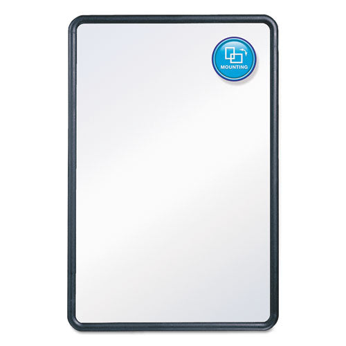 Contour Dry Erase Board, 48 X 36, Melamine White Surface, Black Plastic Frame