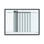 Employee In/out Board System, Up To 15 Employees, 24 X 18, Porcelain White/gray Surface, Black Aluminum Frame