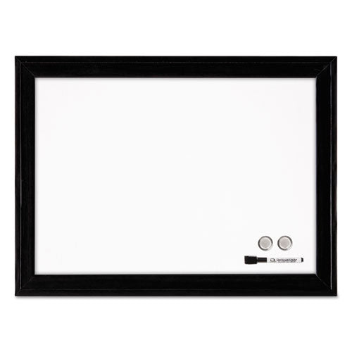 Home Decor Magnetic Combo Dry Erase Board With Cork Board On Side, 23 X 17, White/natural Surface, Black Wood Frame