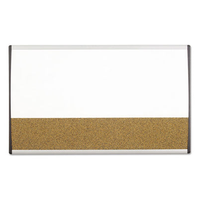 Arc Frame Cubicle Dry Erase/cork Board, 30 X 18, Natural/white Surface, Silver Aluminum Frame