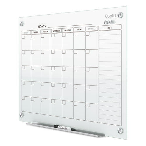 Infinity Magnetic Glass Calendar Board, One Month, 48 X 36, White Surface