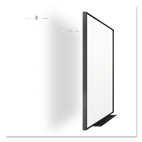 Fusion Nano-clean Magnetic Whiteboard, 48 X 36, White Surface, Black Aluminum Frame