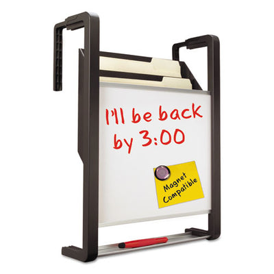 Hanging File Pocket With Dry Erase Board, 3 Sections, Letter Size, 15" X 4", X 20", Black