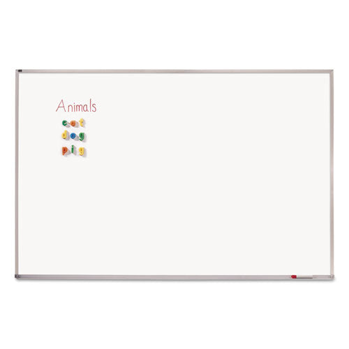 Porcelain Magnetic Whiteboard, 96 X 48, White Surface, Silver Aluminum Frame