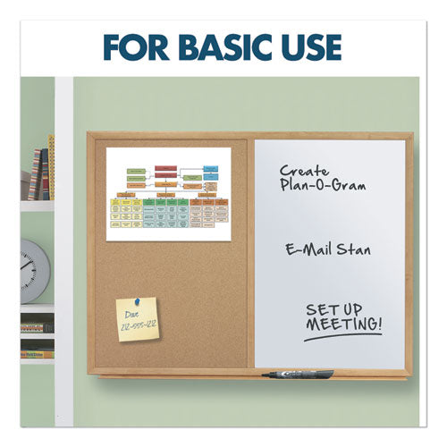 Bulletin/dry-erase Board, Melamine/cork, 48 X 36, White/brown Surface, Oak Finish Frame