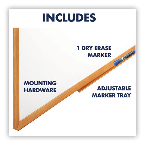 Classic Series Total Erase Dry Erase Boards, 96 X 48, White Surface, Oak Fiberboard Frame