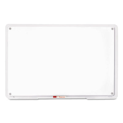 Iq Total Erase Translucent-edge Board, 11 X 7, White Surface, Clear Plastic Frame